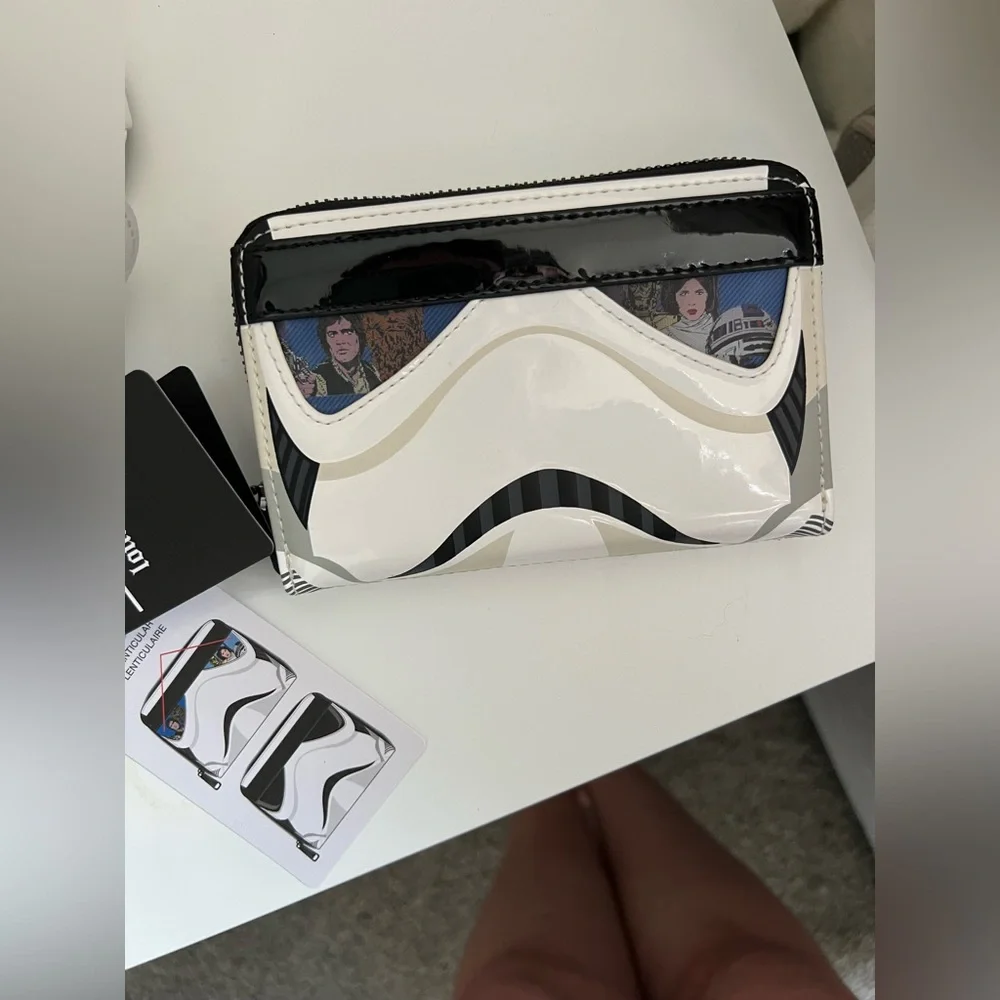 NWT Star Wars Stormtrooper Loungefly Backpack and Wallet Set - Black and White - Picture 13 of 16